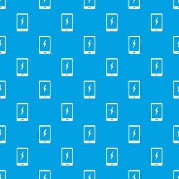 Warning phone pattern seamless blue 스톡 일러스트