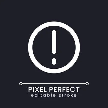 Warning pixel perfect white linear ui icon for dark theme Stock Illustration