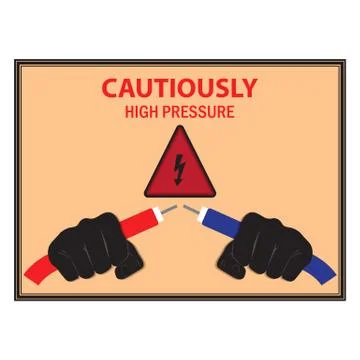 Warning Poster Electricity Stock Illustration