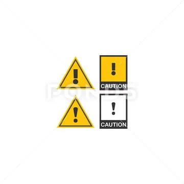 Warning, Prohibition, Exclamation mark beware icon logo template ...
