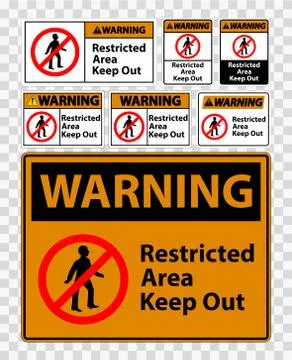 Warning Restricted Area Keep Out Symbol Sign Isolate on transparent Backgroun Stock Illustration
