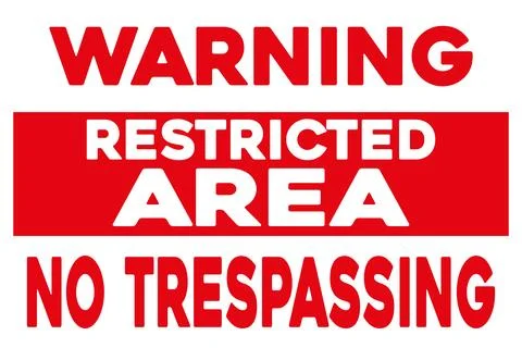 Warning restricted area no trespassing Illustrazione stock