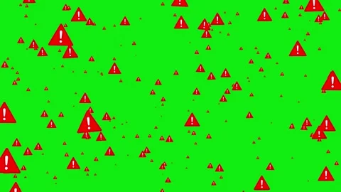 Warning risk Caution symbol particle animation. 库存影片 344096316