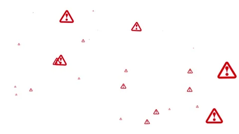 Warning risk Caution symbol particle animation. Video stock 344096326