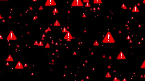 Warning risk Caution symbol particle animation. Stock-Footage 344096336