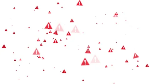 Warning risk Caution symbol particle animation. Stockbeeldmateriaal 344096342