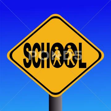 Warning school sign Stock Illustration