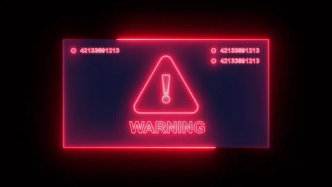 Warning security breach computer hacking animation isolated on black background Stock Footage 321240281