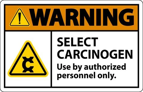 Warning Select Carcinogen Label On White Background Stock Illustration