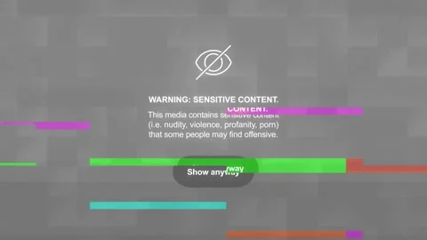 Warning sensitive content media gray glitch Stock Footage 205315525
