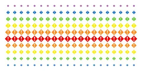 Warning Shape Halftone Spectrum Grid Illustrazione stock