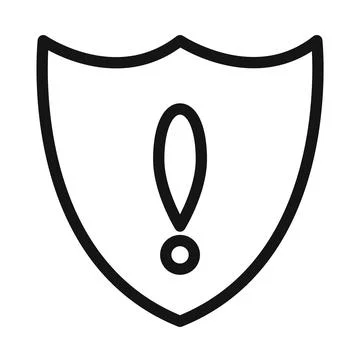Warning Shield Exclamation Icon Ideal for Security Alerts Stockillustratie