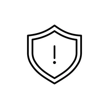 Warning Shield Exclamation Icon for Security Alerts 스톡 일러스트