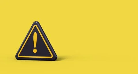Warning sign. 3D render Stock Illustration