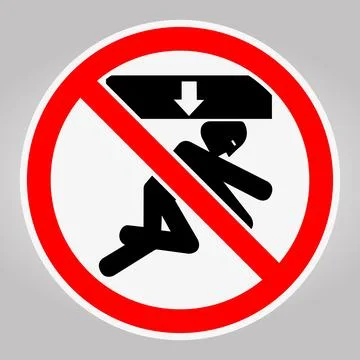 Warning Sign Against Falling Objects with Human Figure Illustration Stock Illustration