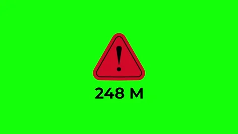Warning Sign Animation 500 M Distance Alert on Green Screen Background Vídeos de archivo 332447832