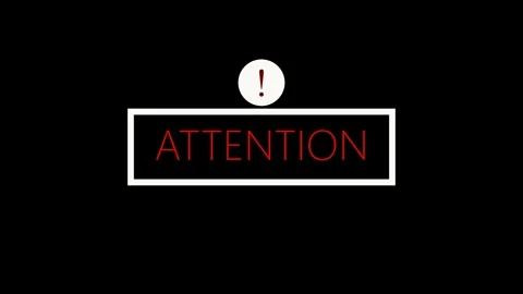 Warning sign animation with attention text. Warning sign white border and r.. Stock Footage 337615891