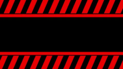 Warning sign animation on black background. warning tapes animation. Stock Footage 290014848
