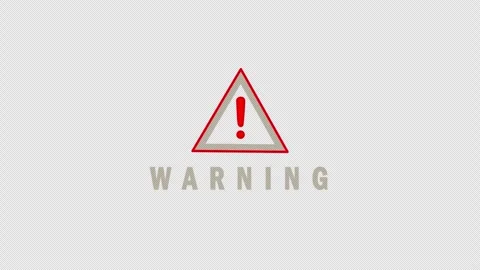 Warning sign animation with glowing exclamation mark on transparent background Stock Footage 337237877