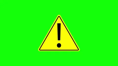 Warning Sign Animation with Green Screen and Copy Space Vídeo Stock 323305479