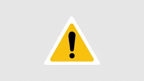 Warning sign animation transition with abstract triangle shapes and black b.. Stock Footage 325970671