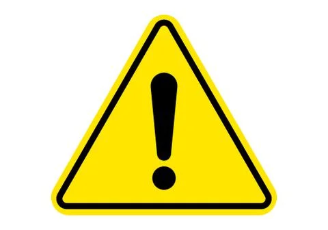 Warning sign attention caution exclamation sign, alert danger, vector yellow  Stock-Illustration