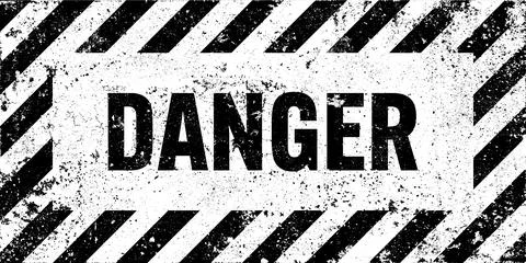 Warning sign with black diagonal lines. Attention, danger or caution symbol Stock Illustration