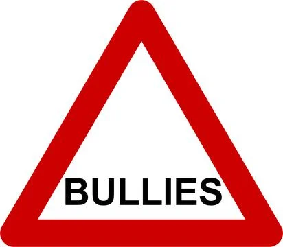 Warning sign with bullies Stock Illustration