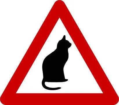 Warning sign with cat Illustrazione stock