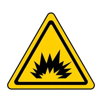 Warning sign caution explosion, triangular sign explosion indicating blasting 스톡 일러스트
