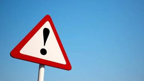 Warning sign with clipping path. Illustrazione stock