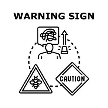 Warning sign concept vector illustration for attention Stock Illustration