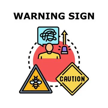 Warning sign concept vector illustration for attention Stock Illustration