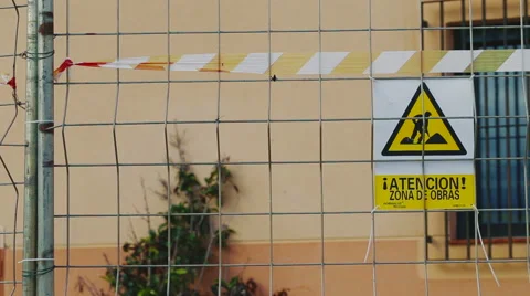 Warning Sign Construction Site 库存影片 58950031