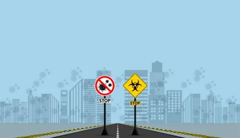 Warning sign coronavirus covid-19 disease,Do not pass. There is an epidemic i Stock Illustration