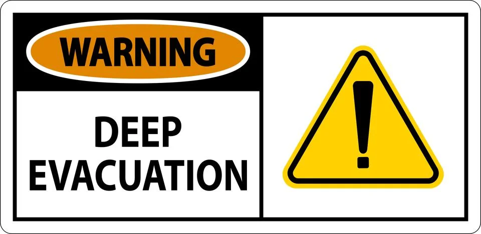Warning Sign Deep Evacuation Stock Illustration