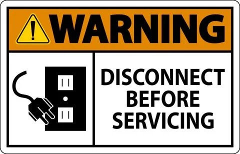 Warning Sign Disconnect Before Servicing Stock Illustration
