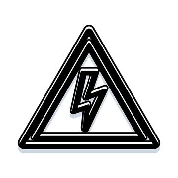 Warning sign displaying high voltage electricity danger symbol Stock Illustration