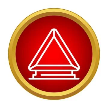 Warning sign displaying triangular caution icon in red circle 库存插图