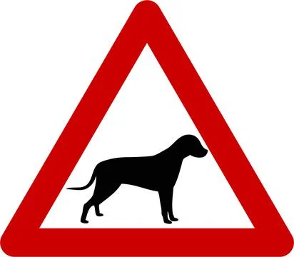 Warning sign with dog Illustrazione stock