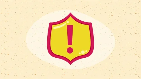 Warning sign dynamic motion graphic animation on a light yellow background,.. Stock-Footage 334092460