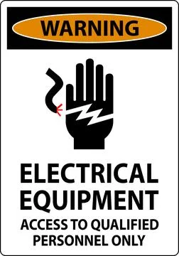 Warning Sign Electrical Equipment, Access To Qualified Personnel Only Stock Illustration