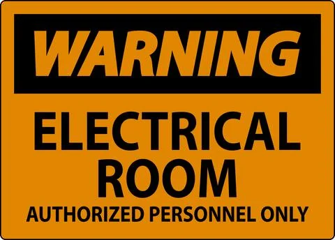 Warning Sign Electrical Room - Authorized Personnel Only Ilustración de archivo