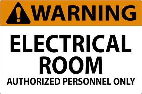 Warning Sign Electrical Room - Authorized Personnel Only Ilustración de archivo