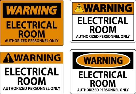 Warning Sign Electrical Room - Authorized Personnel Only Ilustración de archivo