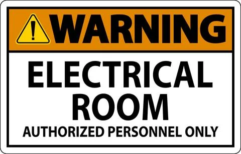 Warning Sign Electrical Room - Authorized Personnel Only Ilustración de archivo