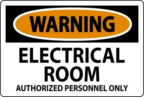 Warning Sign Electrical Room - Authorized Personnel Only Ilustración de archivo