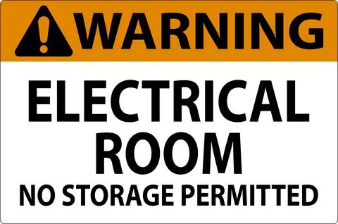 Warning Sign Electrical Room, No Storage Permitted Ilustración de archivo