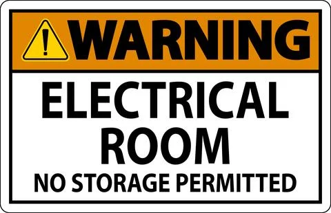 Warning Sign Electrical Room, No Storage Permitted Ilustración de archivo