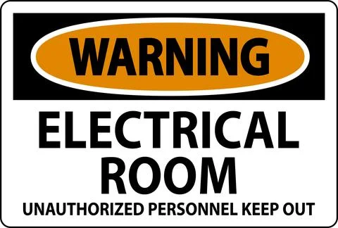 Warning Sign Electrical Room - Unauthorized Personnel Keep Out Stock Illustration